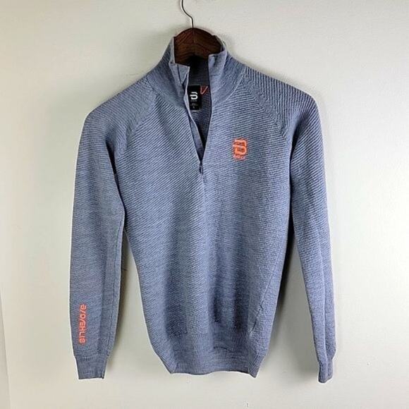 Bjorn Daehlie Womens Half Zip Thermal Sweatshirt size S Grey Wool Blend - Picture 2 of 13